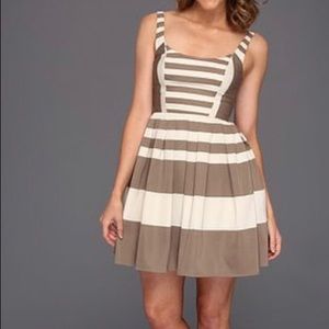 (NWT) ABS Allen Schwartz Striped Pleat Dress